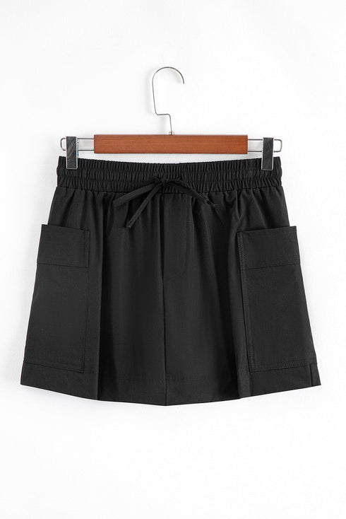 Sporty Functional Cargo Pocket Elastic Waist Active Performance Skort